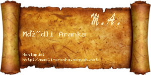 Mádli Aranka névjegykártya