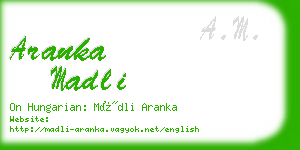 aranka madli business card